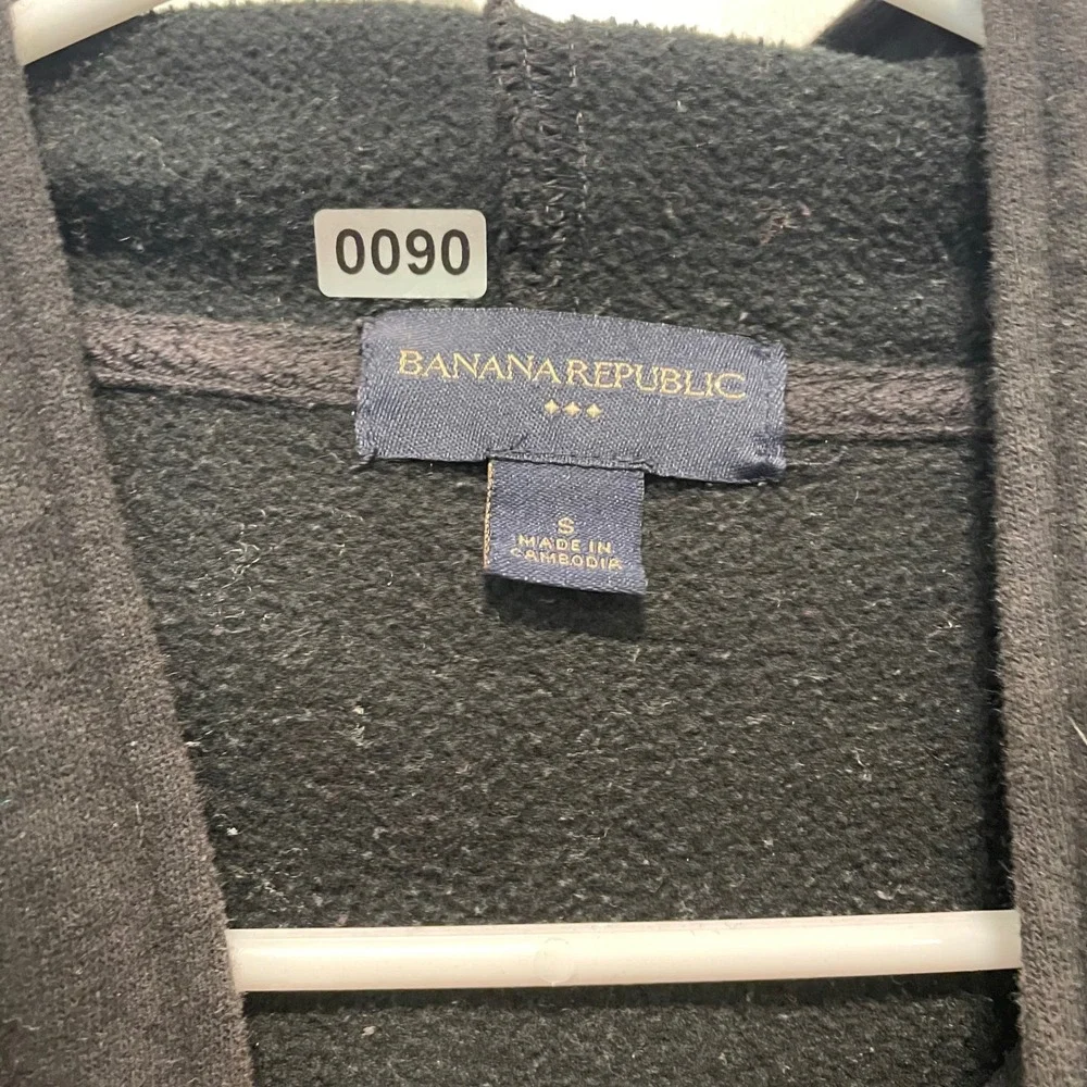 Banana Republic Mens Small Black Graphic Hoodie Time Honored Clothing Sweatshirt